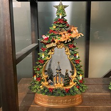 聖誕節魯道夫樹教堂村莊音樂盒 + USB連接線, 教堂, 35cm, 1個