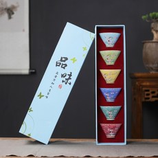 復古花茶杯套組 6 70ml, 1套, 梅花