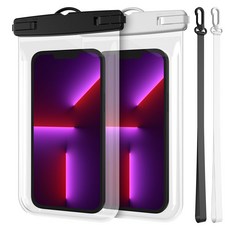 Hana Design 智能手機防水包 + 頸帶 2 件套, 黑+白, 2組