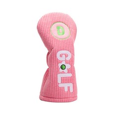 Dimple Golf 燈芯絨高爾夫一號木桿桿頭套, 粉紅色