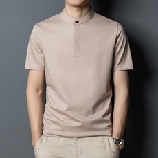 알럽홈 남성용 차이나 스타일 스탠드 카라 티셔츠