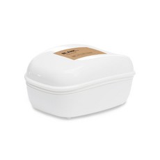 BLANC OBJET 帶蓋肥皂盒, 1個, 白色