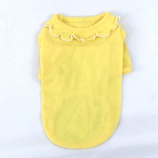 REDPUPPY 寵物Lovely荷葉邊蝴蝶結緊身T恤, 黃色