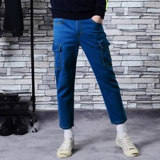 타운클로 남성용 9부 완벽핏 카고 청바지