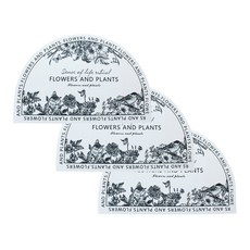 DC NET WORK 可水洗珪藻土地墊 北歐花朵半圓 L 70 x 44 cm, 白色, 1個