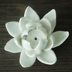 蓮花線香台 YT_RB092, 白色的