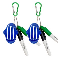 GoGolf 高爾夫球推桿三線劃線器, 藍色(劃線器框架), 隨機出貨(簽字筆, 掛鉤), 2個