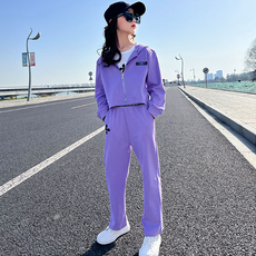 Orenjidamom 女童十字架連帽拉鍊運動3件組