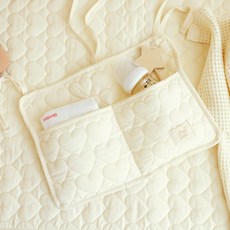 ChezBebe 心形絎縫收納布掛袋, 象牙白