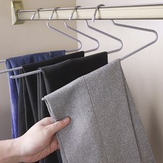 제이에스 논슬립 미끄럼방지 철제 바지걸이, 그레이, 20개