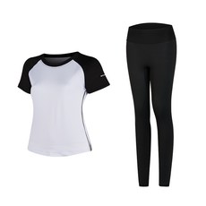 女款時尚瑜伽短袖T恤+內搭褲