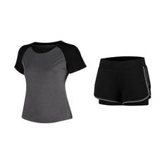 Naya Style 女性瑜珈短袖上衣 + 短褲套裝 1810