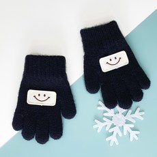 woojooi 兒童微笑貼布針織手套組