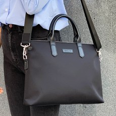 CCREANG 皮革配色筆記型電腦公文包 M6311, 黑色的