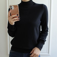 BBAEBBAE 女款溫暖舒適基本款半高領針織T恤