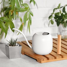 HK 不銹鋼木柄灑水器, 圓形白色, 1個