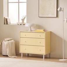 삼익가구 말론 서랍장 방문설치, 버터, 3단