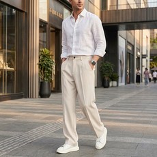 닷이프 남성용 여름 스탠다드 캐주얼 슬랙스 D263-041