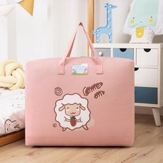 多用途玩具棉被露營用收納袋 羊 粉紅色 M, 1個