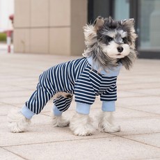 파스텔펫 반려동물 사선카라 스트라이프 올인원, 네이비, 1개