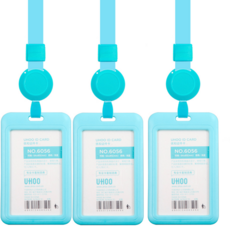 DITREE 員工證卡套頸掛繩, 淺藍色, 3個