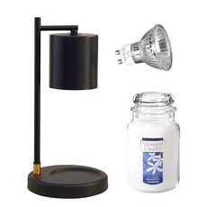 Roless融蠟燈 + Yankee大罐香氛蠟燭組合, 黑色(融蠟燈), 午夜茉莉(蠟燭)