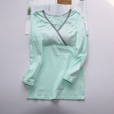 브이넥 긴팔 수유 미디움 임산부 홈웨어 원피스