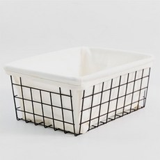 Mond 現貨可拆卸布藝鐵藝多功能儲物籃 YT_RB1314_AY, 黑色, 1個