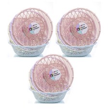 에이비엠코리아 원형 물 빠짐 바구니 4종 x 3p 세트, 혼합색상