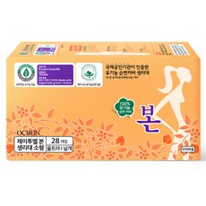 OCBON 本恩 超薄蝶翼衛生棉, 24cm, 28片, 1包