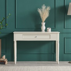 파로마 아덴힐 1단 엔틱 원형다리 콘솔 앤 사이드테이블, 크림화이트