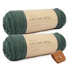 브랜드얀 올 뉴 코튼롤 뜨개실 2p + 솔트레지 + 가죽라벨, 63 락셋, 1개