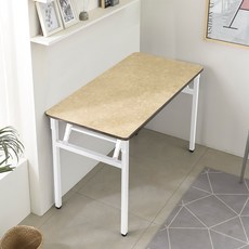 다다재 하이그로시 인테리어 접이식 다용도 테이블, 화이트 + 대리석