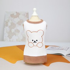 카르노코리아 자수 베어 반려동물 티셔츠, A 타입, 1개