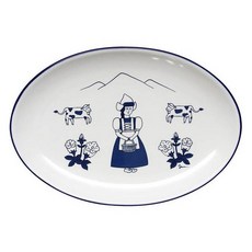 1537 復古早午餐居家咖啡大號橢圓盤, 1個, 1 阿爾卑斯山女孩