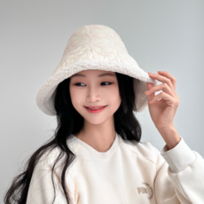 Hotdaysome 防寒鐘型帽 漁夫帽, 02 粉色點綴, 1個