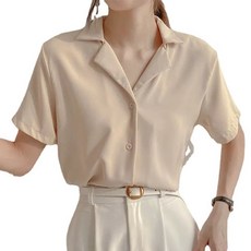 Doobom 女款基本款半長袖襯衫