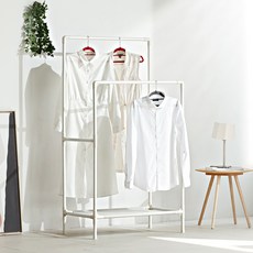 MF MAGIC HOUSE 模組架 雙層經典衣架 + 橡膠槌, 白色