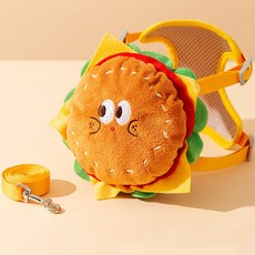 寵物 Wavydays Boogie 漢堡背包 + 胸背帶 + 牽繩組, 1套, 棕色