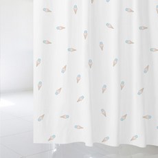 北歐風格浴簾 sc552 S號 1520*1880mm+不鏽鋼掛鉤 12入+窗簾桿 白色, 多彩(混合)顏色, 1套