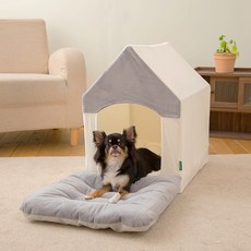 Pestep 狗狗超細纖維 Pet Life 寵物屋全套組 方形坐墊, 1套, 灰色