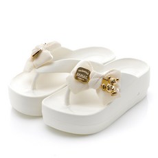 갓슈 여성용 리본 시소베어 엘리베이트 쪼리 슬리퍼