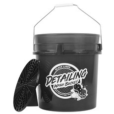 Black Liger 汽車美容洗車桶 + 砂石過濾網套組, 18L, 半透明灰色+黑色