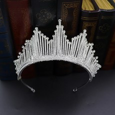LUNA GLAM 自助婚禮水晶噴泉皇冠, 1個, 銀白色(LUD206)