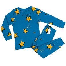 Maykids 童款30支棉晚安星星圖案居家長袖衣褲組