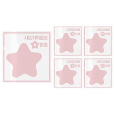 시트지 이름표 만들기 별, 분홍, 5개