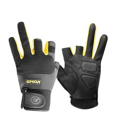 GMAX 男士波紋釣魚兩指手套, 黑色的