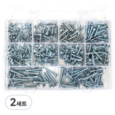 ZioBiz 白色自攻螺絲 墊圈頭5種 x 30個 + 沉頭5種 x 30個 套組, 2組