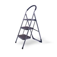 코끼리리빙 25mm 튼튼 3단 메탈실버 사다리, 1개