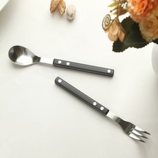 Bogen 萬寶龍 Brischa 緞麵茶匙叉套組黑色, 1套, 茶匙+茶叉